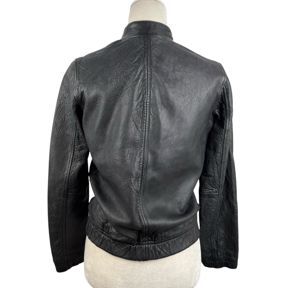 Lucky Brand Ana 100% Lamb Leather Jacket Moto Full Zip Womens Size XS Bomber - Picture 11 of 16